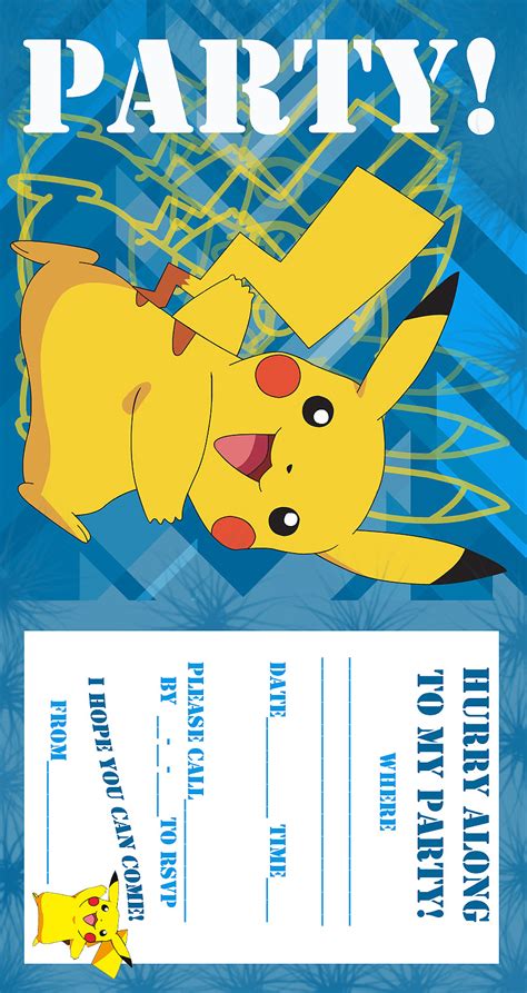 Free Printable Pokemon Birthday Invitations